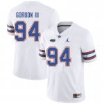 Men's Florida Gators #94 Moses Gordon III NCAA Jordan Brand White Authentic Stitched College Football Jersey LSU2762MN